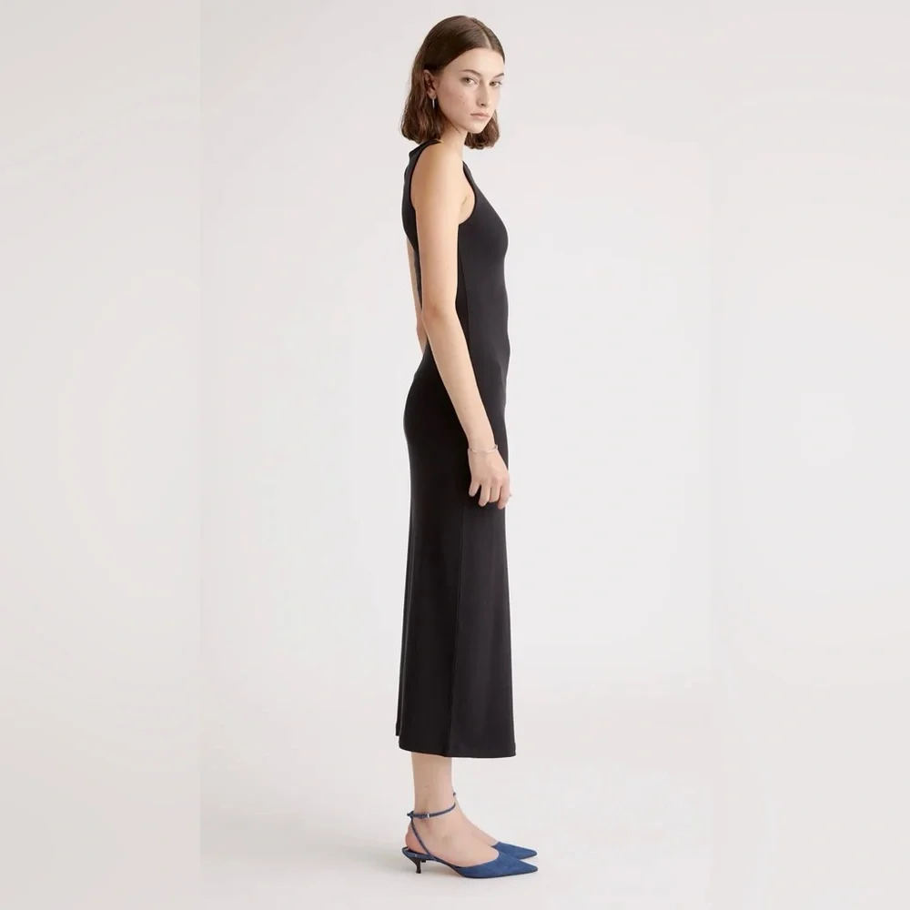 Quince Tencel Rib Knit Tank Midi Dress XS NWT - Picture 2 of 8